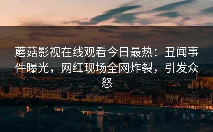 蘑菇影视在线观看今日最热：丑闻事件曝光，网红现场全网炸裂，引发众怒