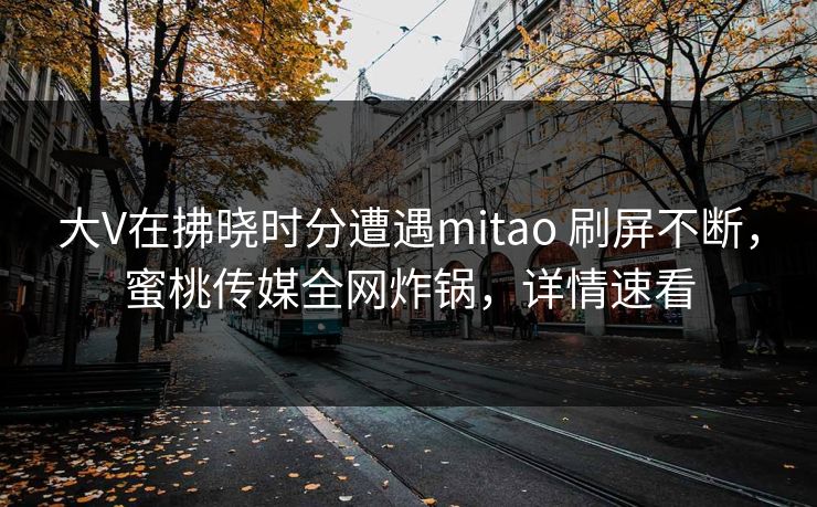 大V在拂晓时分遭遇mitao 刷屏不断，蜜桃传媒全网炸锅，详情速看