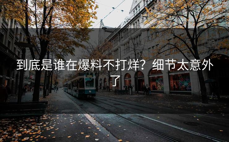 到底是谁在爆料不打烊？细节太意外了